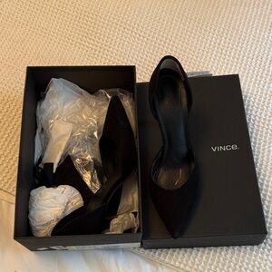 Vince Black Pointed Toe Heels
